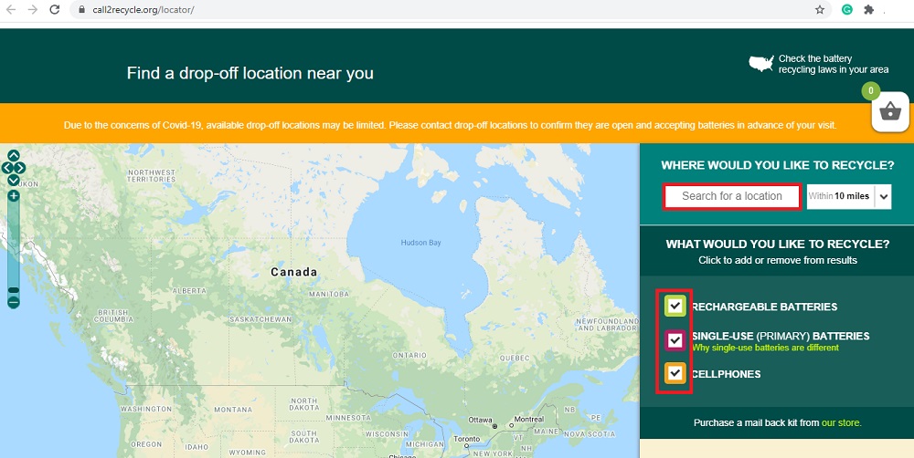 call2recycle website locator