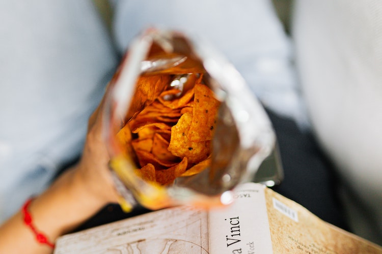 inside view of potato chip bag
