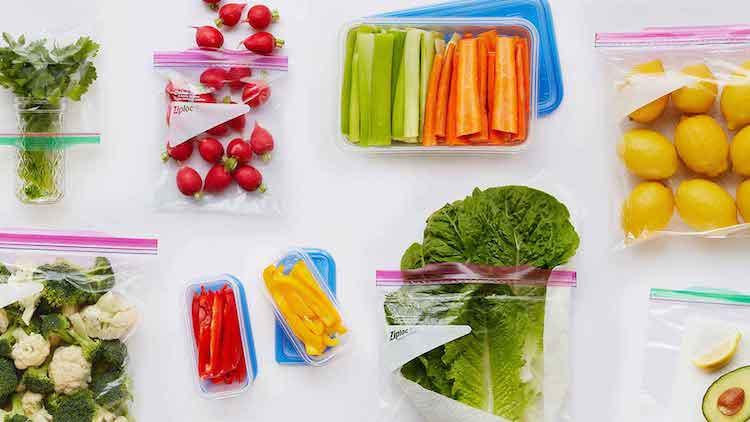 ziploc bags filled with food